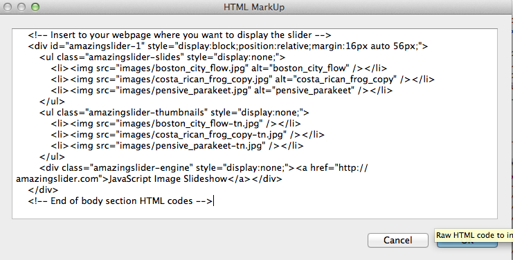 mac freeway express html code view